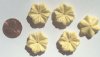5 20x7mm Carved Howlite Light Yellow Flowers